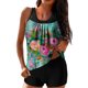 thumbnail image 2 of Trajes de baño Amzcrzy Tankini para mujer, trajes de baño, trajes de baño de dos piezas con control de abdomen, bikini de cintura alta conservador, estampado de moda, multicolor, L, 2 of 5