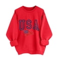 thumbnail image 4 of Tnhcen Women's 4th of July Sweatshirt, Patriotic USA Graphic Pullover, Long Sleeve Crewneck Casual Loose Fit Top, No Hood Fleece Sweater, Sizes S-2XL, 4 of 5