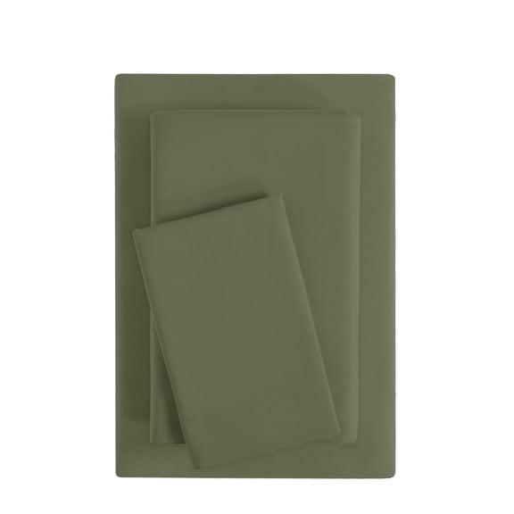 Mainstays Basic Value Microfiber Bed Sheet Set, Green Bay Leaf, Twin-XL, 3 Piece