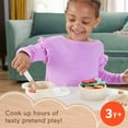 thumbnail image 4 of Fisher-Price Wooden Kitchen Pots & Pans Set, 19 Wood Pieces for Preschool Pretend Play, Ages 3+ Years, 4 of 9