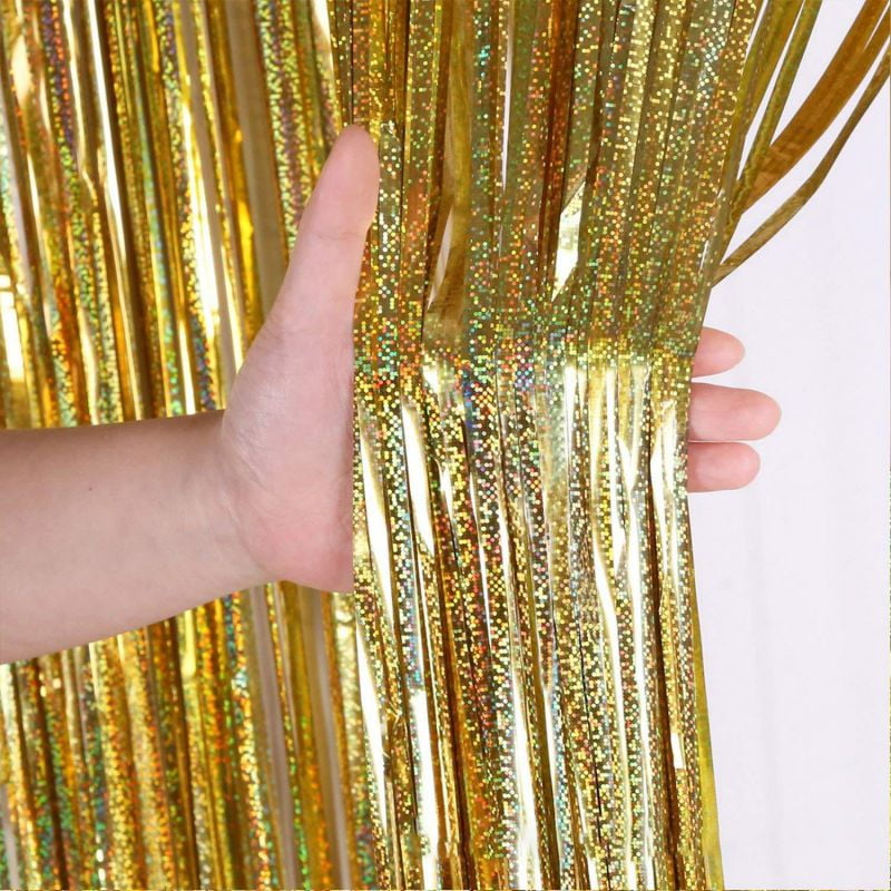 Shiny Metallic Tassels Curtain Foil Tinsel Wedding Christmas Party Hanging Decor 