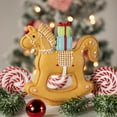 thumbnail image 3 of Northlight Gingerbread Rocking Horse avec Cadeaux Figurine de Noël - 7.25 Pouces, 3 of 6