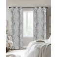 thumbnail image 3 of Black Gray Blackout Curtains 84 Inches Long for Bedroom, Pastoral Botanical Branch Aesthetics Thermal Insulated Room Darkening Black Out Window Curtain Panels Grommet Drapes for Living Room, 3 of 8