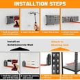 thumbnail image 3 of Wall Mount Garden Tool Organizer with 10 Double-Prong Hooks for Garage Storage, 3 of 4