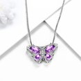 thumbnail image 6 of Juwaliy February Birthstone Necklace Amethyst Purple Butterfly Necklace 925 Sterling Silver Pendant Jewelry Valentine's Day Gift for Women Wife Mother, 6 of 9
