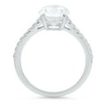 thumbnail image 3 of 2.21 ct Oval Cut White Sapphire Solitaire with Simulated Diamond Accents 18K White Gold Womens Engagement Ring, 3 of 5