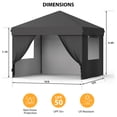 thumbnail image 4 of Carpa Plegable 3x3m – Impermeable – 4 Paredes Laterales – Protección UV – Fácil de Armar – Picnic, Playa, Camping y Eventos – Negro, 4 of 7