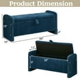 thumbnail image 4 of WUTUTUEE 44" Storage Ottoman Bench, End of Bed Storage Bench & Corduroy Ottoman, Upholstered Entryway Bench for Bedroom & Living Room with Convenient Handle, Blue, 4 of 9