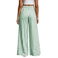 thumbnail image 5 of Tqcoqu Women's Striped Wide Leg High Waist Pants,Drawstring Elastic Loose Casual Beach Vacation Long Trouser with Pockets, 5 of 8