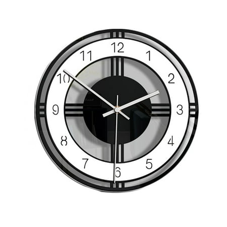 Black Wall Clock 11 Inch Quality Quartz Battery Operated Round Easy to Read Home/Office/Kitchen/Classroom/School Clock