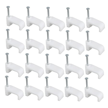 100pcs 16mm Plastic Cable Clip Wire Cord Fastener Telephone Line Tie Fixer Organizer Wall Clamp