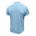 thumbnail image 4 of HAOTAGS Men's Button Collar Shirts Casual Outdoor Short Sleeve T Shirt Light Blue Size M, 4 of 5