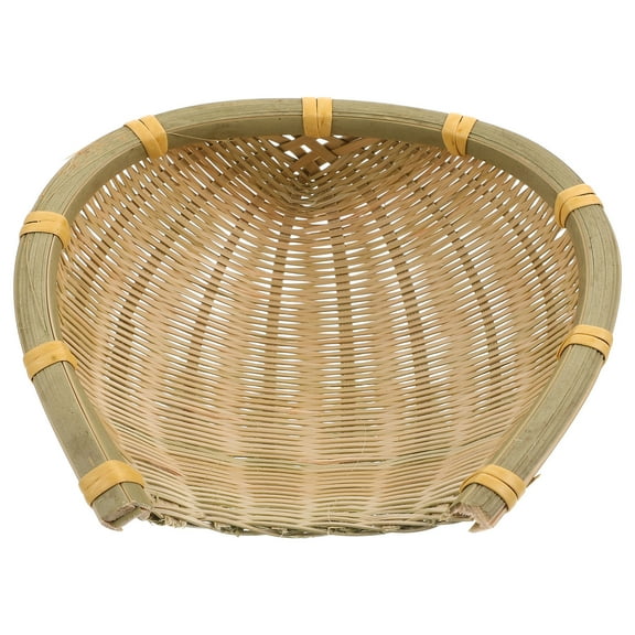 Moluckfu Woven Design Bamboo Basket Green 1Set 6.3X6.3X2.8In