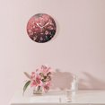 thumbnail image 3 of 14 Inch Wall Clock Battery Operated Silent Clock Decorative for Office, Kitchen, Outdoor, Living Room，Chinese Flower Floral Print Pink Creative, 3 of 4