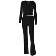 thumbnail image 1 of Pantalones Estilo deportivo Cárdigan Sudadera con capucha Top Pantalones Casual Mujer Traje de vacaciones asimétrico Ygjytge Negro T M para Mujer, 1 of 6