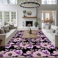 thumbnail image 3 of Purple Floral Area Rugs 5'x7', Washable Small Throw Rugs for Laundry Room Playroom, Abstract Watercolor Flower Leaf Plant Indoor Outdoor Rug Non-Slip Low Pile Carpet Runner Reversible Floor Mats, 3 of 8