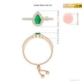 thumbnail image 4 of ANGARA Natural Floating Pear-Shaped Emerald Bolo Ring with Halo in 14K Rose Gold for Women (Size-6x4mm) | May Birthstone, Birthday, Anniversary, Jewelry Gift for Women | Natural Emerald Ring, 4 of 9