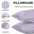 thumbnail image 5 of Throw Pillow Covers 26x26 Inch Set of 2, Purple Striped Waterproof Outdoor Pillow Covers, Modern Farmhouse Purple White Stripes Decorative Cushion Pillowcases for Couch, Sofa, Bed, Garden, Patio, 5 of 9