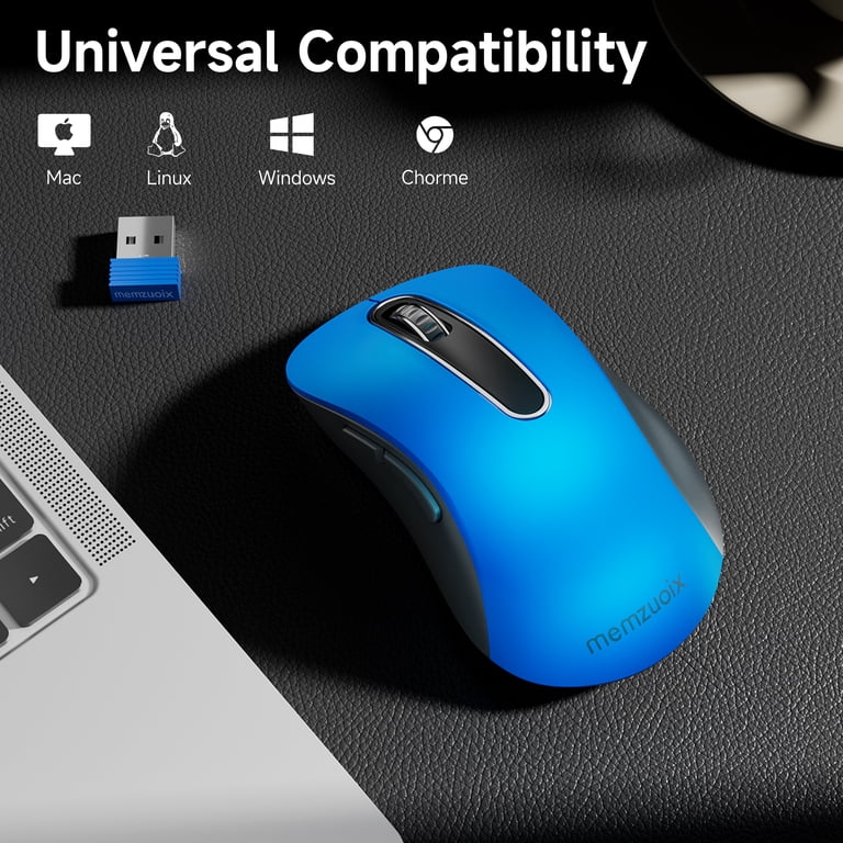 Memzuoix Wireless Mouse, 2.4GHz USB Receiver, 1200 DPI, 5 Buttons