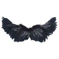thumbnail image 5 of TiaoBug Men's Angel Dress Gold Trim Batwing Sleeve Robe with Wings and Headwear 3 Pcs Angel Outfits for Men Black S, 5 of 7