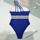 thumbnail image 3 of Gibobby Batas de baño mujeres spa traje de baño de mujer sexy con cinta de un hombro(Azul oscuro,G), 3 of 5