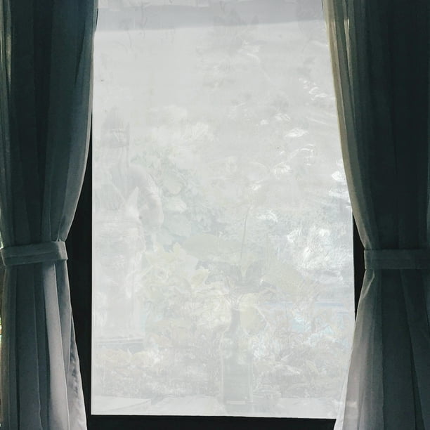 Película de privacidad para ventana con patrón de flores, adhesiva para vidrio, adhesivo para ventana en casa 39.37"L x 17.72"W transparente