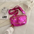 thumbnail image 4 of Bolsa De Pecho Bolso de pecho para mujer, bolso cruzado con diseño de piedra elegante, bolso de sillín con cadena (rojo rosa), 4 of 8