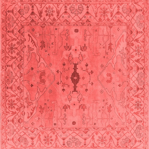 Ahgly Company Indoor Square Oriental Red Industrial Area Rugs, 6' Square