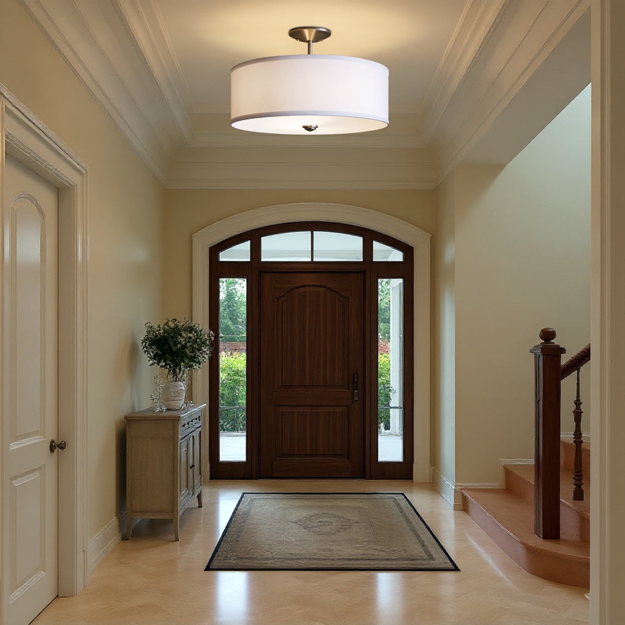 Luxury New Traditional Ceiling Light, Brushed Nickel, UKC20172