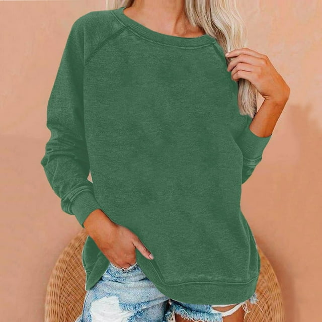 EIMELI Chemise Femme Liquidation Grande Taille Femme Décontractée Manches Longues Unie Ample Col Rond Chemisier Haut Rouge TG