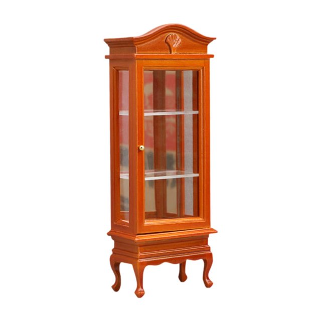 MesaSe Armoire d'Exposition de Maison de Poupée Armoire de Rangement 1/12 Bibliothèque Miniature de Maison de Poupée Rouge