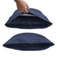 thumbnail image 2 of Satin Pillowcases Pair with Envelope Closure (Standard, Navy), 2 of 4