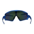 thumbnail image 4 of Mens Super Oversized Block Shield Geometric Bevel Cut Sport Sunglasses Blue Orange Mirror, 4 of 4