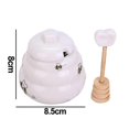 thumbnail image 2 of Ceramic Honey Pot with Wooden DipperPorcelain Honey Jar with Lid and Honey Stick,Ceramic Honey pot, 2 of 4