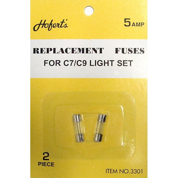 Pack of 10 Replacement Fuses For C7 or C9 Christmas Lights 5 Amps