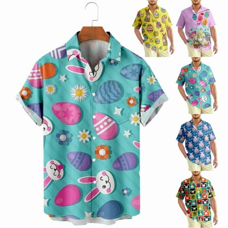 

Easter Aloha Beach Shirt Loose Fit Relaxed-Fit Costume For Men Boys