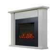 thumbnail image 6 of Bowery Hill 52" Slim Solid Wood and Glass Electric Fireplace in Bone White, 6 of 13