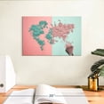 thumbnail image 3 of Elephant Stock Makeup Map Wall Art - Horizontal Canvas Wall Art - Living Room Wall Decor - Map Canvas - Blue And Pink Decor - 12" x 8", 3 of 8