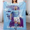thumbnail image 4 of Kevin De Bruyne Manta de franela anti-pilling, suave, ligera, esponjosa y acogedora de lujo para hogar y cocina – Perfecta para niños y adultos,127 cm × 177.8 cm, 4 of 6