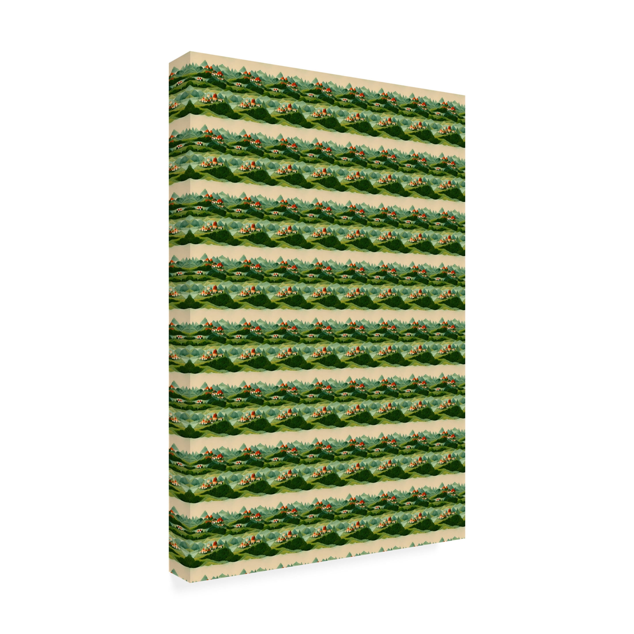 Canvas Wall Art - Treechild 'Cute Village Pattern' Wall Art for Living Room, Bedroom, or Office D?cor by Trademark Fine Art - 16 x 24 Inches