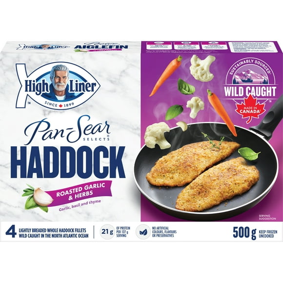 High Liner Pan-Sear Selects Roasted Garlic & Herb Haddock, 500 g