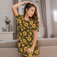 thumbnail image 3 of Rateoe Vintage Plaid Sunflower Print Women’s Nightdress – Cozy Cotton Short-sleeved Sleep Shirt, Loose-Fit Sleepwear, Perfect for Relaxing and Sleeping, 3 of 6