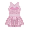 thumbnail image 4 of YiZYiF Kids Girls Sequins Jazz Latin Dance Leotard Dress Stage Performance Costume A Pink 14, 4 of 6