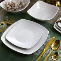 White Porcelain Dish Dinnerware Set, 18 Piece, Newman