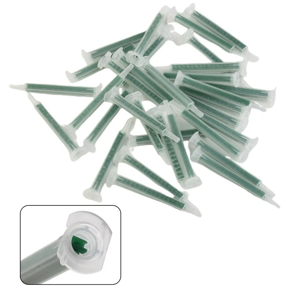 CRESTIN- 50 Pcs Epoxy Resin Static Mixer Ab Glue Mixing Nozzles Glue Adhesive Mixing Tube