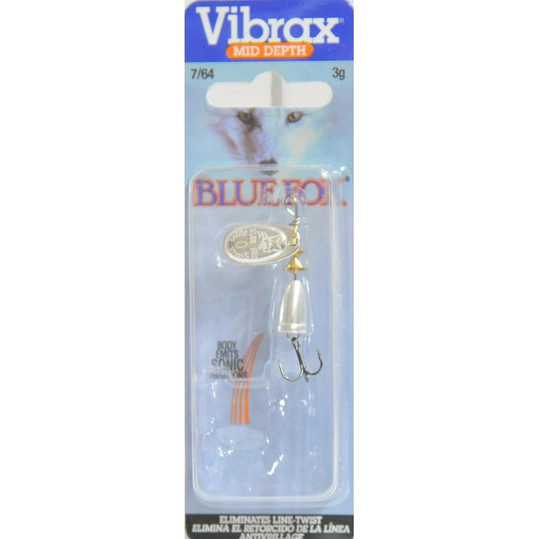 Blue Fox 60-40-105IC Classic Vibrax Spinner, 3/8 oz, Silver/Chrome Blue