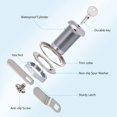 thumbnail image 2 of Qianli 5 Pack Cabinet Cam Locks, 1-1/8 Inch Keyed Alike, Secure Cam Locks for File Drawer, Dresser, Mailbox, RV, Replacement Cylinder, Zinc Alloy, Chrome Finish, 2 of 6