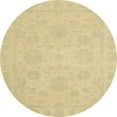 thumbnail image 1 of Ahgly Company Tapis d'Intérieur Rond Abstrait Jaune Moutarde Oriental, 7 Pieds Rond, 1 of 6