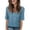 Black, variant on Women V Neck Half Sleeve T Shirts Dressy Casual Elbow Length Spring Fashion Fit Basic Tee Summer Tunic Top Blouse L