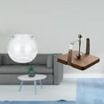 thumbnail image 2 of Jarrón transparente pequeño para pecera, adorno de mesa para oficina, hogar, con base de madera, organizador, soporte para pañuelos para cocin, 2 of 8